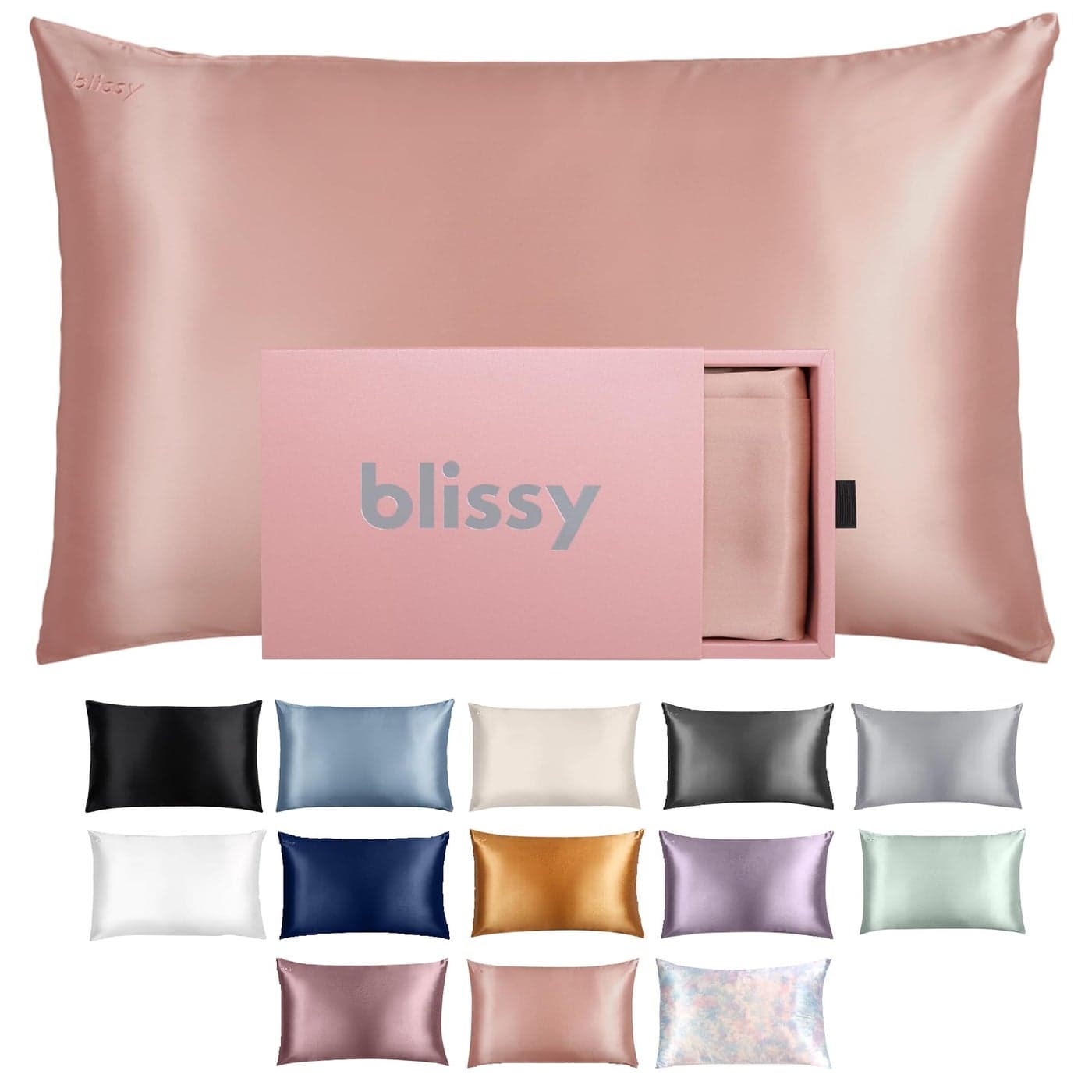 Blissy Silk Pillowcase 100 Pure Mulberry Silk 22 Momme 6A HighGrade Fibers Silk Pillow Cover for Hair Skin Regular Queen King Rose Gold King