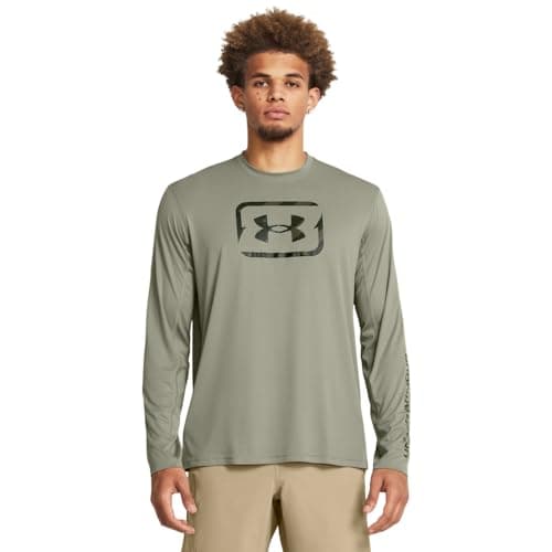 Under Armour Mens IsoChill Freedom Hook Long Sleeve 504 Grove GreenRoyalRed Large