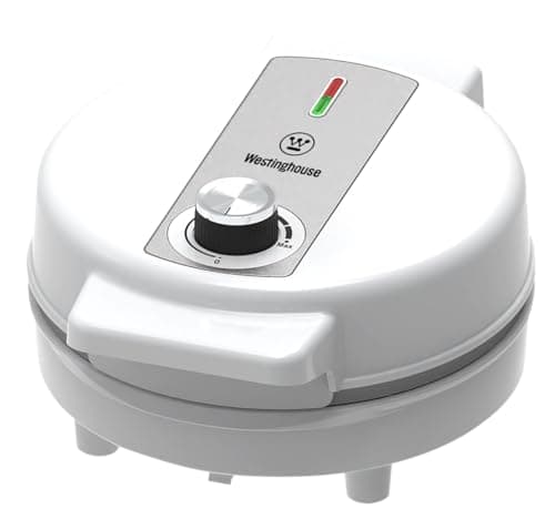 Westinghouse Simple Life 1000W Electric Waffle Maker 4 Slice | 8 Inch Plates, Quick Heating, Compact Design| Electric Waffle Iron With Non-Stick, Dual Side Plate | 2 Years Warranty (Wkwmsl402, White)