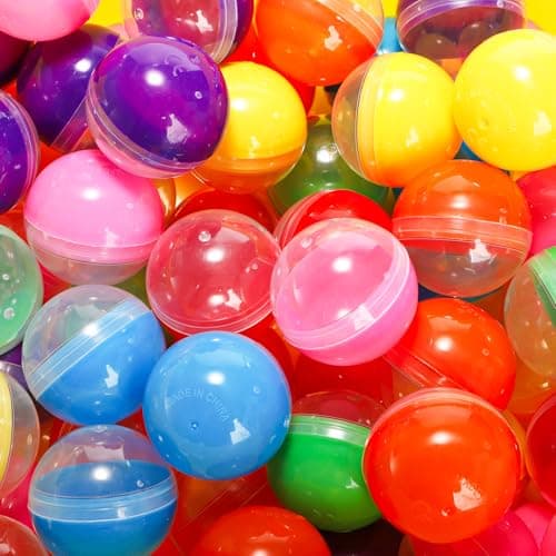 Noamus 140pcs Gumball Vending Machine Capsules 2 Inch Empty Round Plastic Containers Clearcolored Toy Bulk Balls Supplies for Prize Easter Party Favor Surprise Stuffer DIY Craft7 Colors