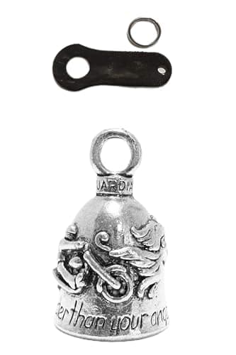 Guardian Bell Guardian Angel Motorcycle Bell Bike Accessory with Black Bell Hanger - Never Ride Faster than Your Angel can Fly