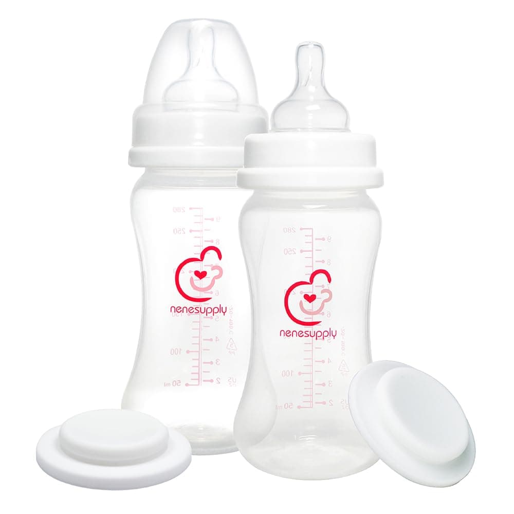 Nenesupply Feeding and Storage Bottles Collection for Spectra S1 S2 Motif Luna Breast Pumps 2 pc 9oz 280ml with Sealing Disc Anti Colic Feeding Bottles Breastmilk Storage Replace Spectra Bottles