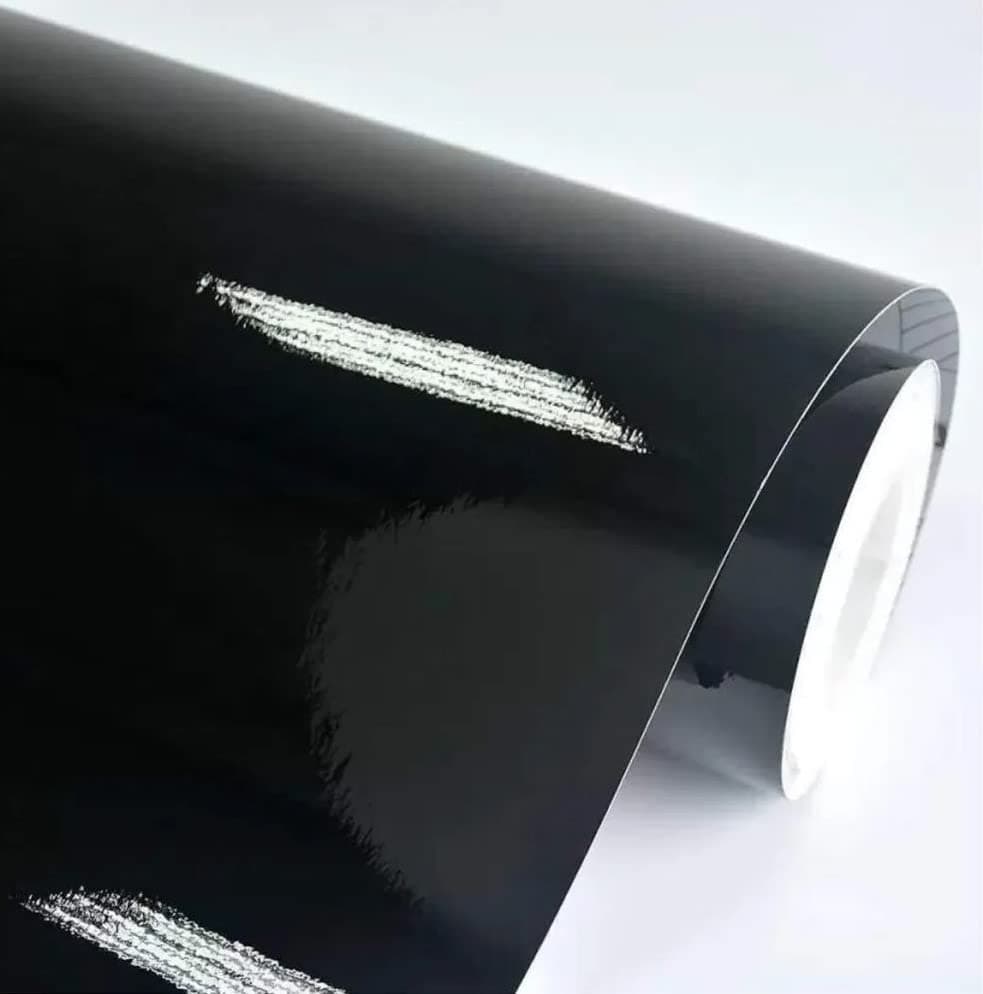 HOME13 Glossy Black Vinyl Wrap Self Adhesive Air Release Bubble Vinyl Wrap for Cars - Car Interior Wrap & Exterior(18 x 148 Inch, Black Glossy)