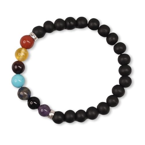 Japam Karungali x Seven Chakra Band - Natural Ebony Wood – 4 Inches Diameter