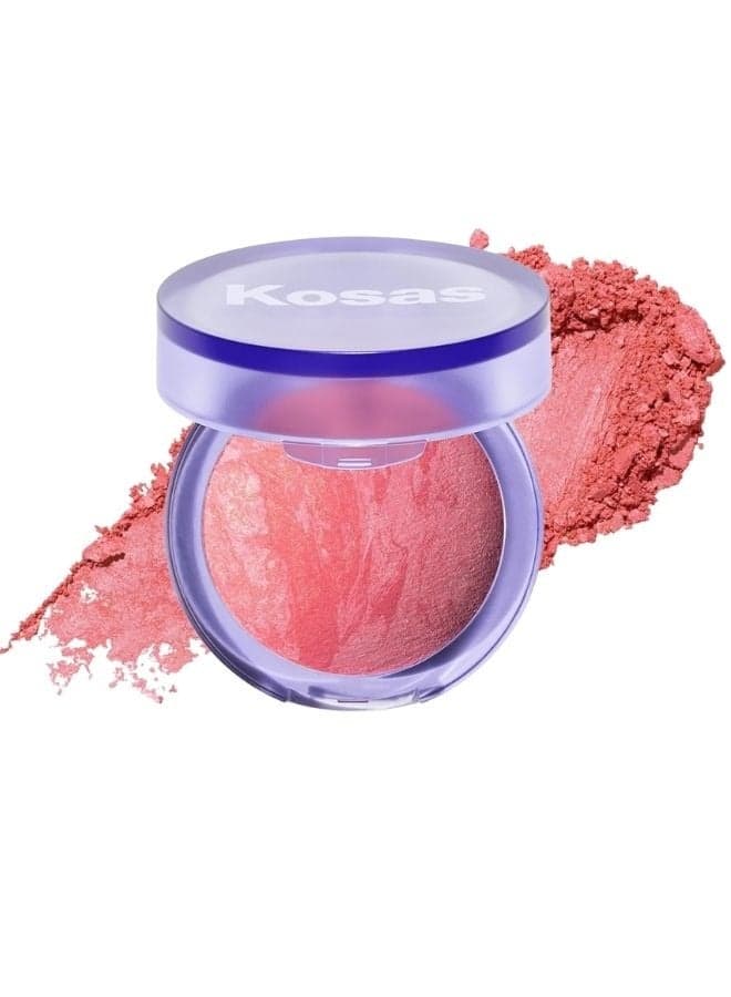 Blush is Life Baked Talc-Free Dimensional + Brightening Blush, Hype - Warm Poppy Pink 4.5g