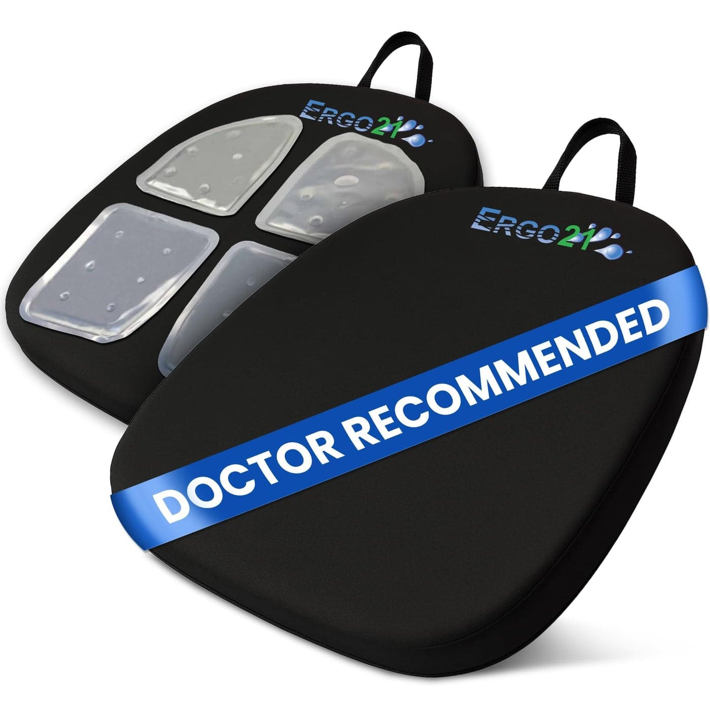 ERGO21 Travel Seat Cushion for Airplane Car Truck Long Flights Drive Must Have Travel Accessories for Long Trips Foldable Butt Pillow for Tailbone Back Pain Relief
