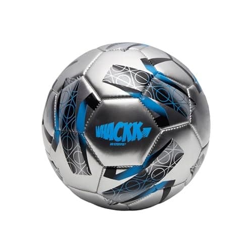 WHACKK Kempes HT-CTPU Football Size 5 Soccerball Hand Stitched for Practice & Training - Original PVC Waterproof. 3 Layered Ideal Sports Ball for All Ages on Ground, Grass and Turf (Blue)