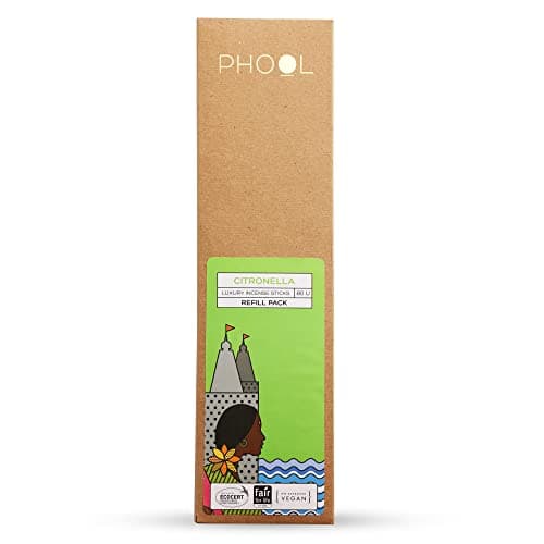 PHOOL LUXURY INCENSE Citronella Incense Sticks I Pack Of 80 Natural Agarbatti I Sulpher & Charcoal Free | 100% Organic (200 Gms) I Refill Pack I Fragrance - Citronella Agarbatti