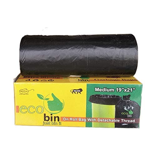 Ecobin Plastic Garbage Bags ,Black , 48 cm x 56 cm, 60 Bags