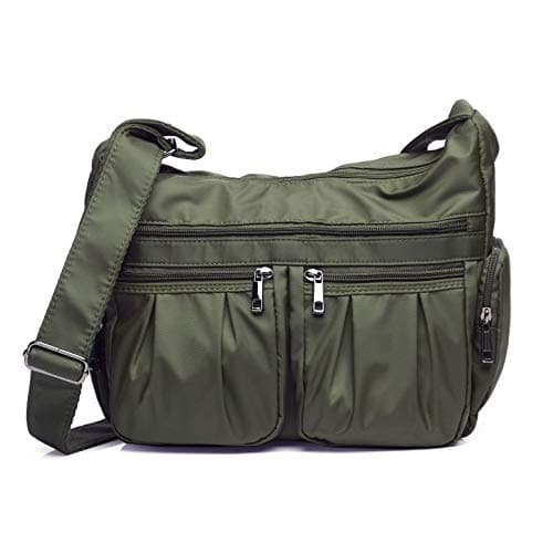 VOLGANIK ROCK Crossbody Purses for Women Shoulder Handbags Lightweight Waterproof Nylon Travel Bag Ladies Pocketbooks(Army green)
