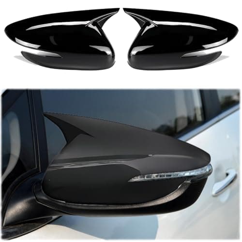 MUXEE Rearview Mirror Cover,for KIA Forte/K3 2014 2015 2016 2017 2018 Turn Signal housing,Sports Rear View Mirror Cover Accessories -Bright Black
