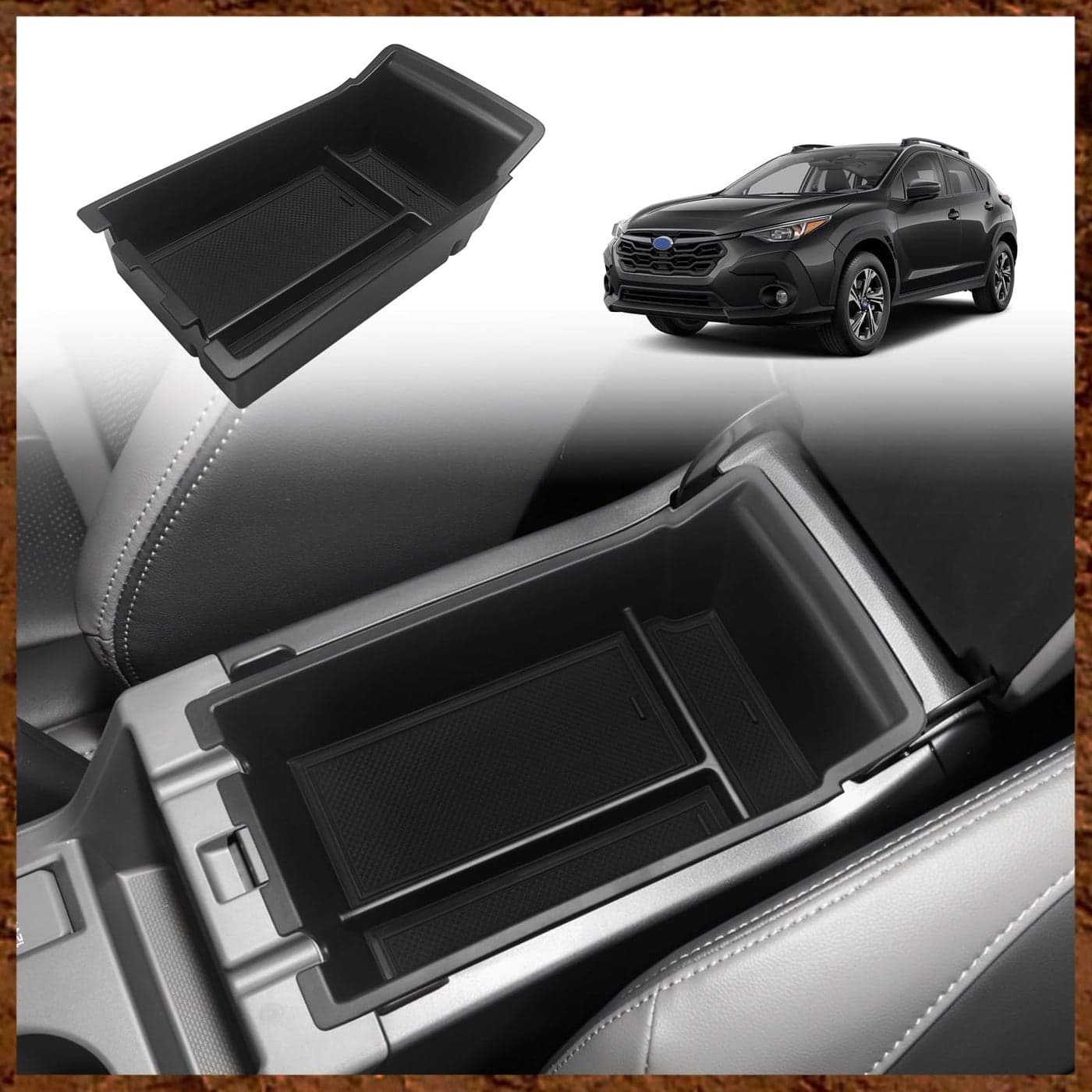 Muslogy for Crosstrek Impreza 2024 Center Console Organizer Armrest Storage Box Bottom Divider Compatible with 2024 Subaru CrosstrekImpreza Base Premium Sport Limited Center Console Tray Black