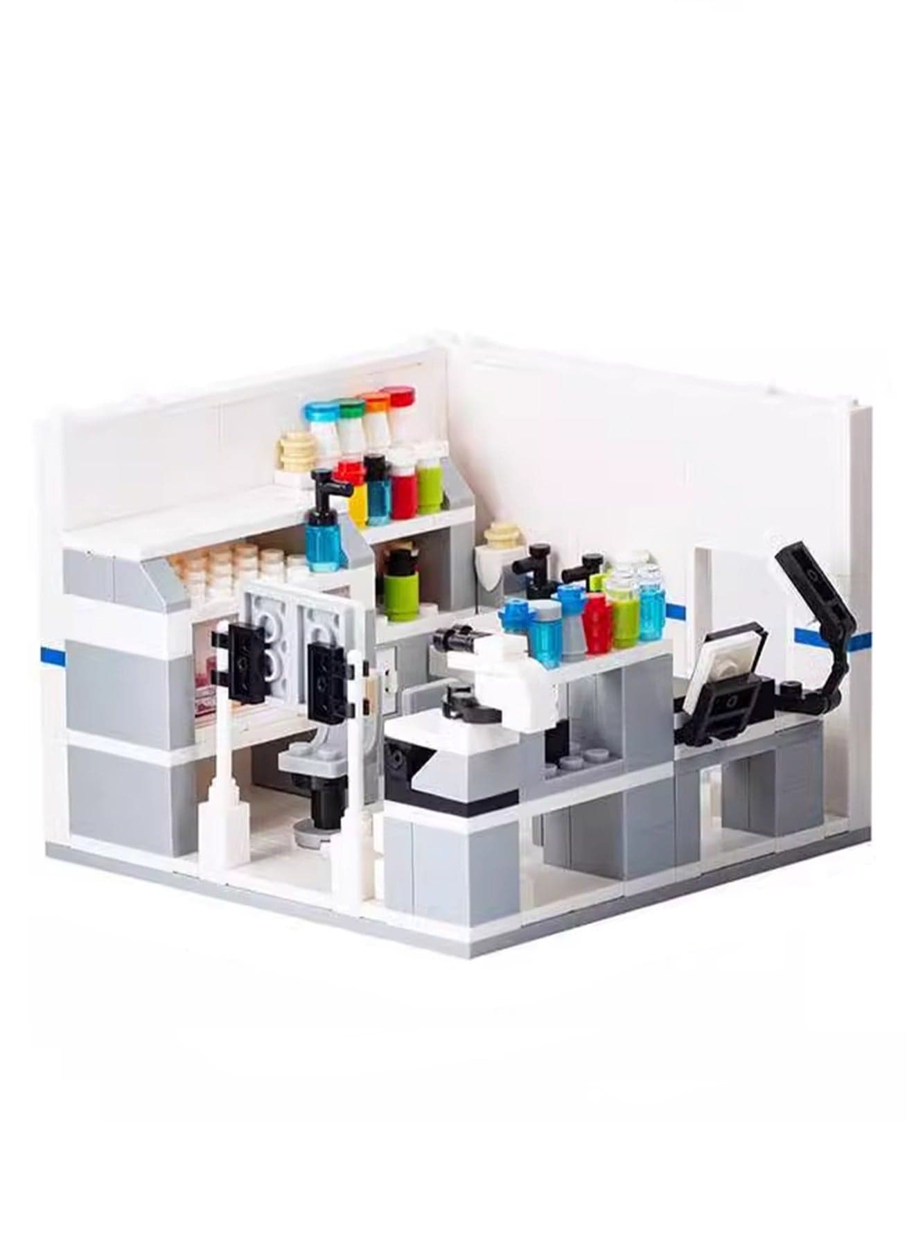 Creative Children's City Family Series Small Particle Puzzle Building Block Toys(Hospital Pharmacy 344Pcs)