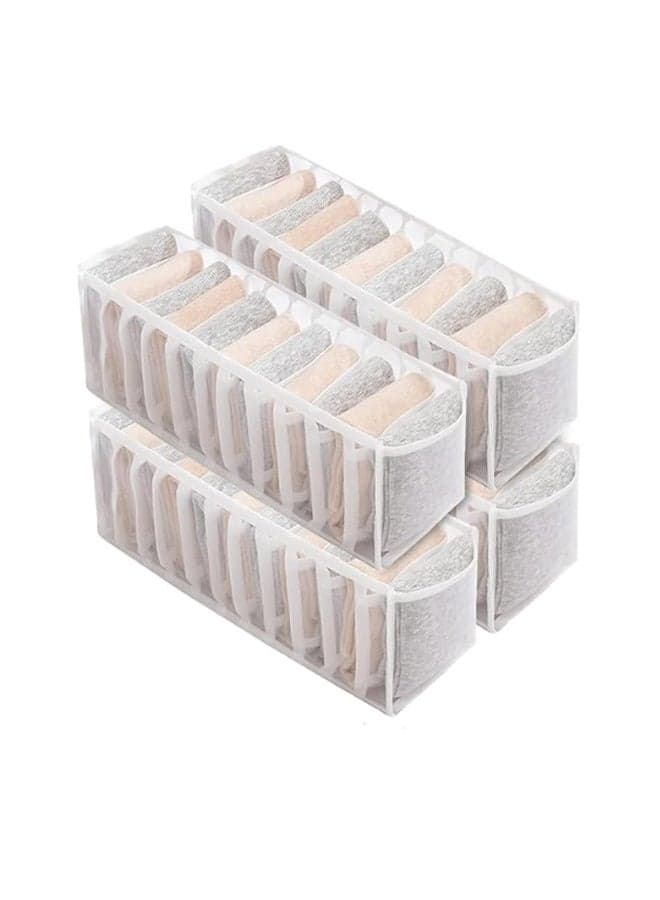 4 Pcs Wardrobe Storage Organizer,with 11 Compartments, Foldable Closet Organizer Bins, Underwear Organizer Divider,Clothes Storage Bags for Socks and Ties