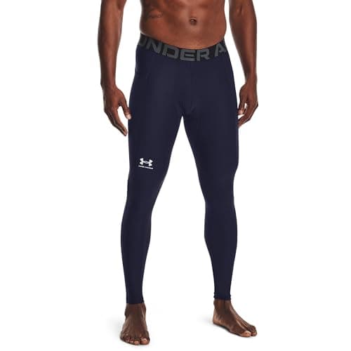 Under Armour Men's HeatGear Armour Leggings , Midnight Navy (410)/White, Small
