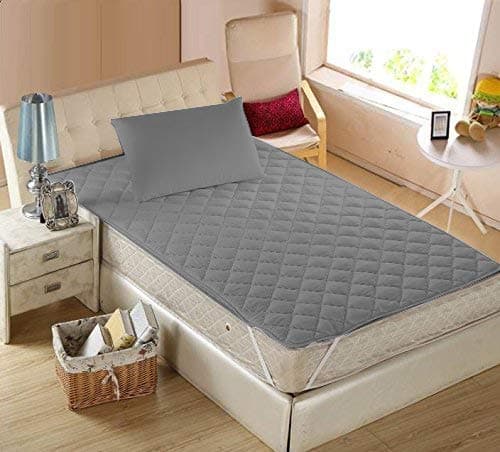 Rajasthan Crafts Microfiber Single Bed Waterproof and Dust Proof Mattress Protector (Grey, 36x72 inches) (TC-MP001-3672-E)