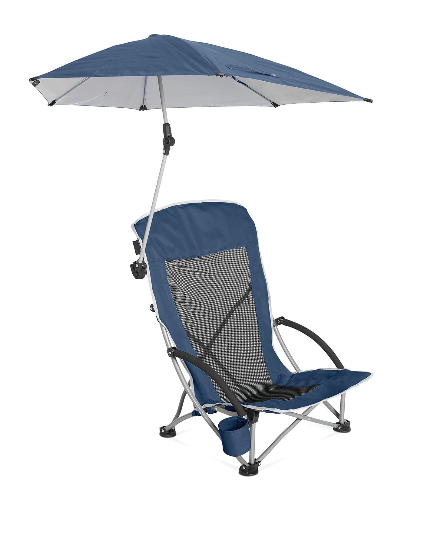SportBrella Beach Chair with UPF 50 Adjustable Umbrella Midnight Blue