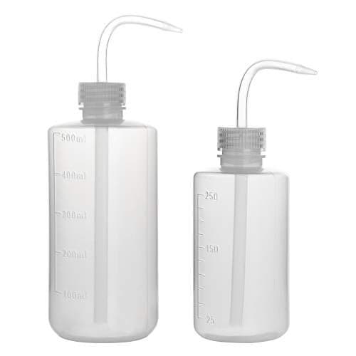 stonylab Chemical Wash Bottle 2Pack Plastic Safety Lab Squeeze Wash Bottle LDPE with Narrow Mouth 250 ml 8 oz and 500 ml 16 oz
