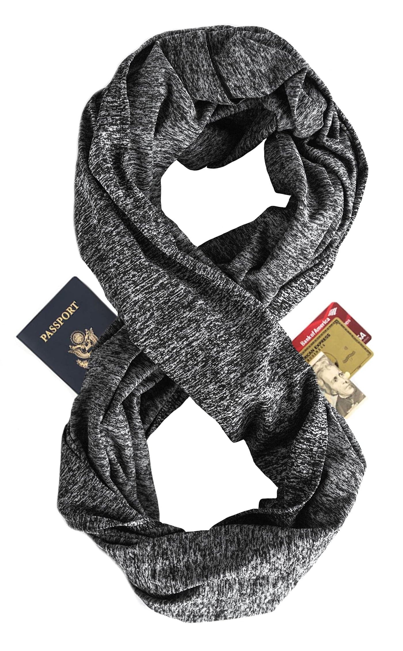 Zero Grid Infinity Fashion Scarf with Hidden Pockets Converts to Blanket and Wrap Perfect for Travel