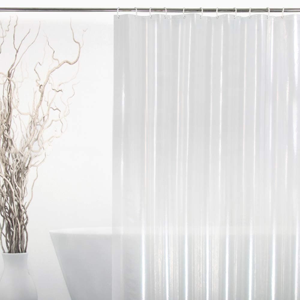 EurCross Extra Long Shower Curtain Liner Waterproof Clear Shower Liner 72 x 86inches with 3 Bottom Magnets Transparent