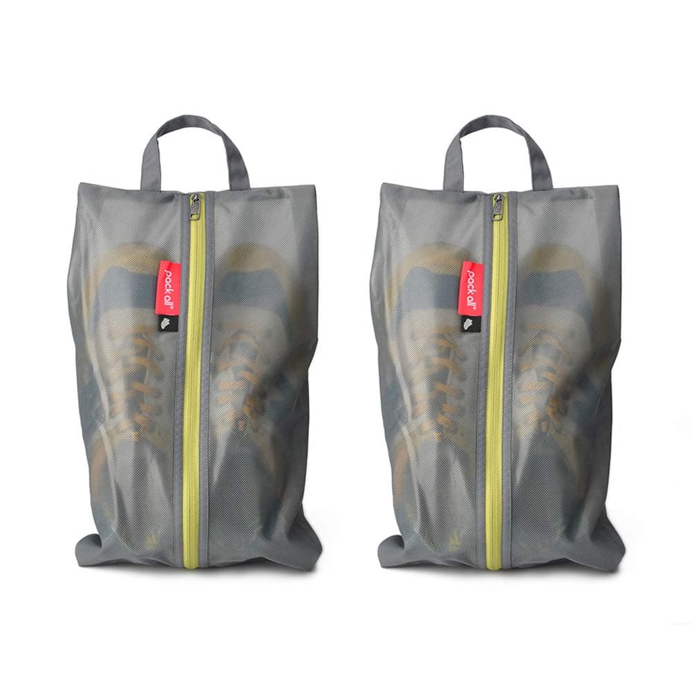 pack all Shoe Bag for Travel WaterResistant Shoe Pouch for Gym OdorResistant Soccer Cleats Bag for Sport Grey 2Pack