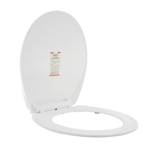 Johnson Bathrooms Polypropylene (PP) Jazz Slim Toilet Seat Cover | Round-Shaped Sleek Germ-Free Toilet Seat Cover for Commode (41.5 x 36.7 cm) | 2 Years Warranty (P8591PW0010 - White Colour)