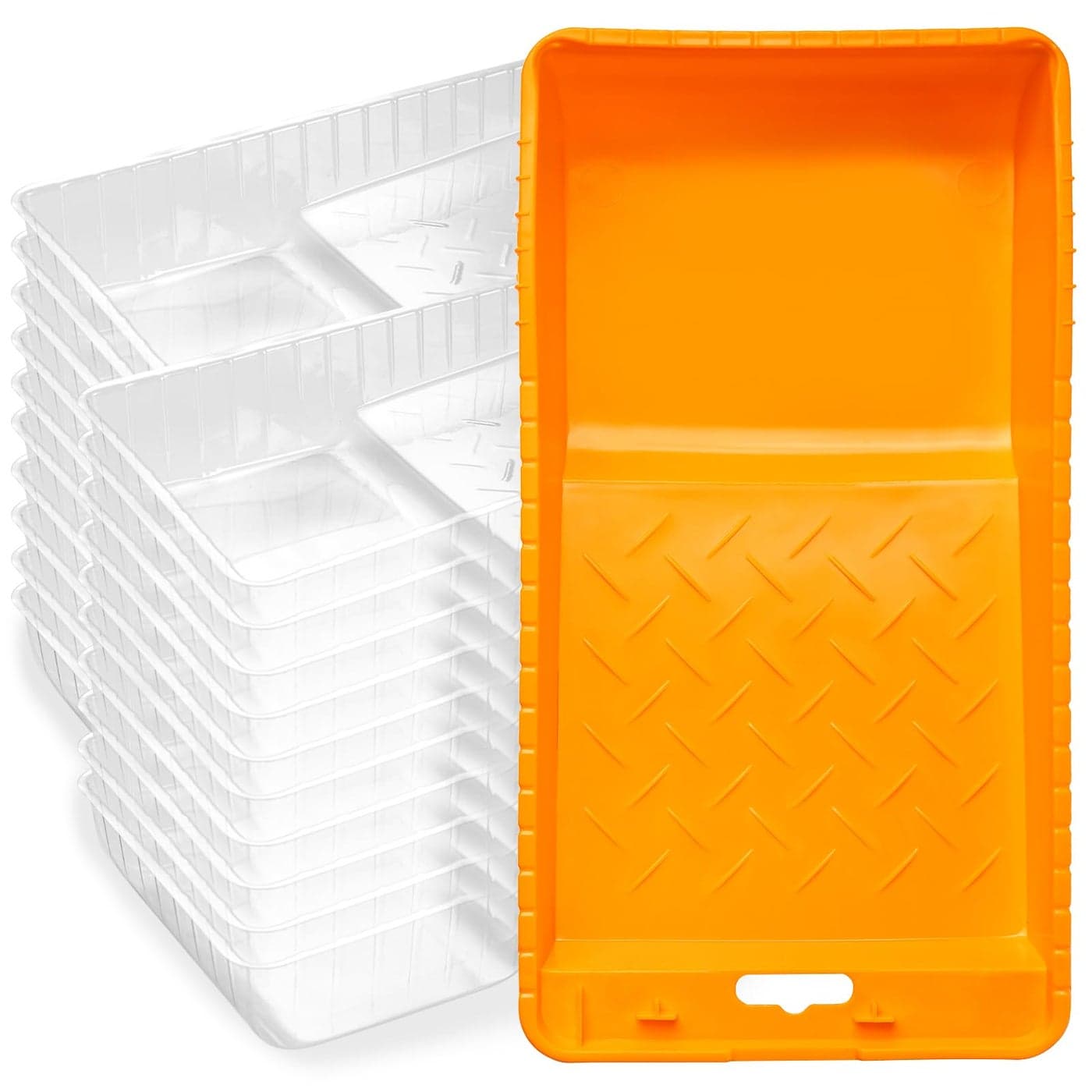 Mister Rui 4 Inch Paint Tray Liners 20 Disposable Paint Pan Liners with Plastic Paint Tray Small Paint Trays for Roller Brushes Ideal for Home Painting Trim Work and TouchUps