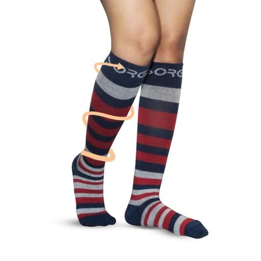 Sorgen Cotton Compression Socks - Men & Women Travel, Corporate & Health Socks for Leg Pain & Flights (Red, Large)