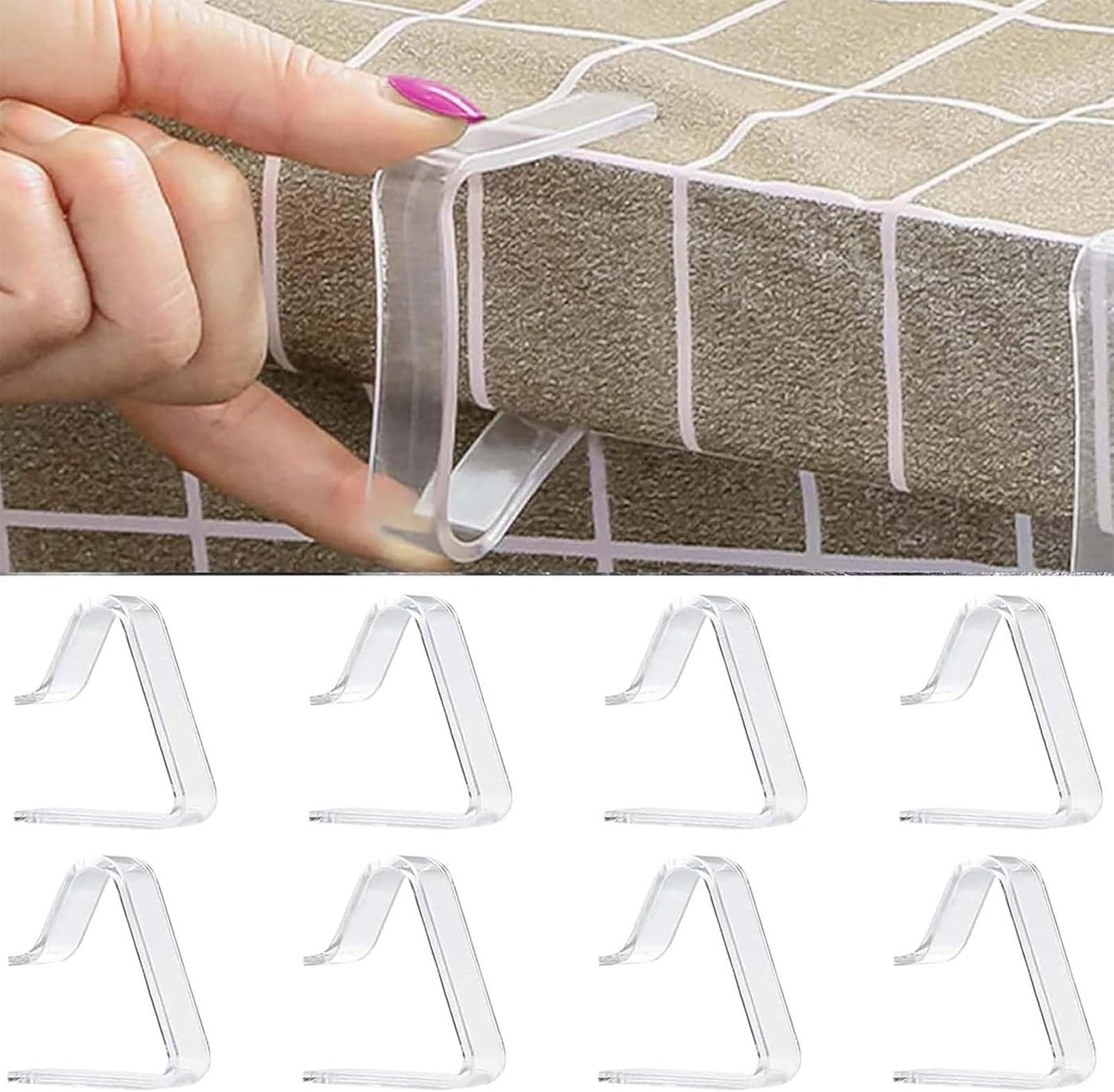 8 Pcs Table Cloth Clips, Clear Picnic Tablecloth Clips, Windproof Picnic Table Cloth Clamps, Table Cover Clamps For Christmas Home Wedding Party Indoor Outdoor Camping