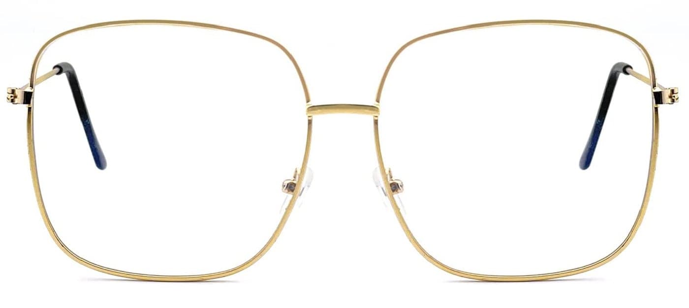 QxAiVMin Oversized Square Reading Glasses Women Men Large Metal Readers with Blue Light Blocking Big Frame Computer Glasses