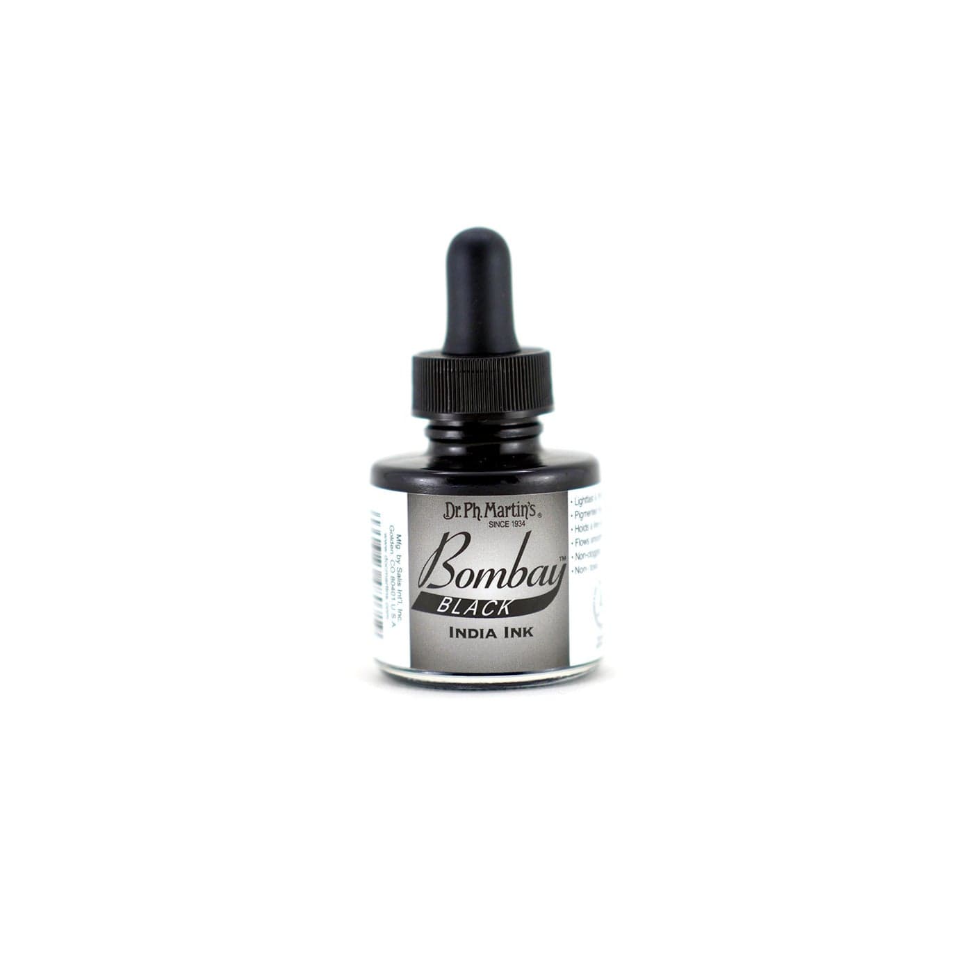 Dr Ph Martins Bombay India Ink 7BY Ink Bottle 10 oz Black 1 Bottle 8008157BY