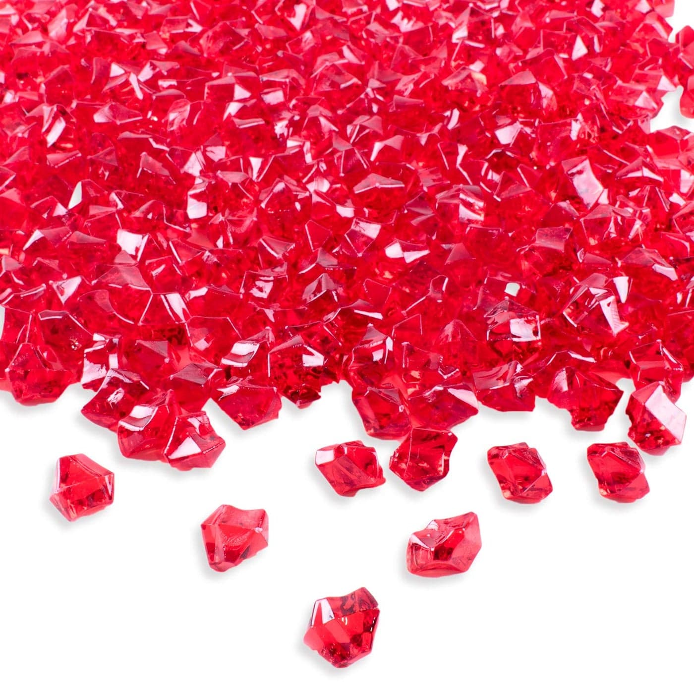 Super Z Outlet 1 Acrylic Color Ice Rock Crystals Treasure Gems for Table Scatters Home Vase Fillers Event Wedding Arts Crafts Birthday Decoration Favor Pack of 120 Red