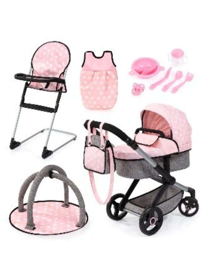 Bayer XEO doll stroller pink and gray