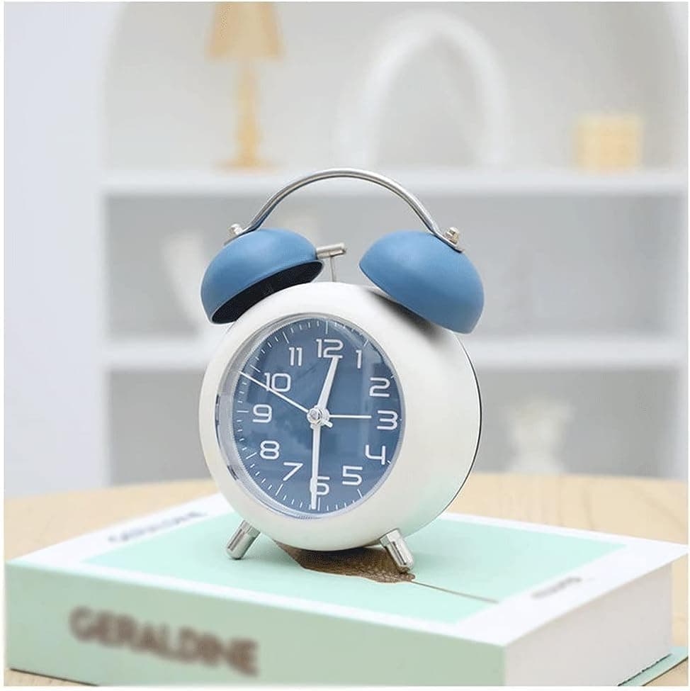 Alokik Enterprise Classic Retro Double Bell Alarm Clock Silent Motion High Volume Bedside Luminous Alarm Suitable for Students and Childrens Study Bedroom Cute Alarm Clock