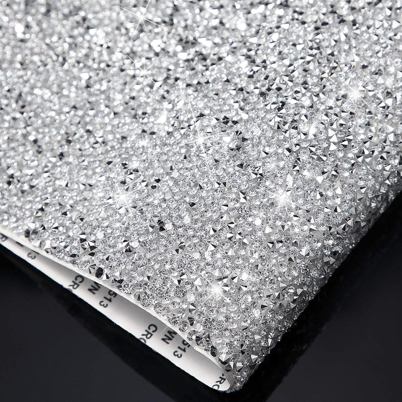 Bling Crystal Resin Rhinestones Sticker Sheet DIY SelfAdhesive Car Decoration Sticker Glitter Crystal Rhinestone Sheet for Car Shoes Clothing Silver White