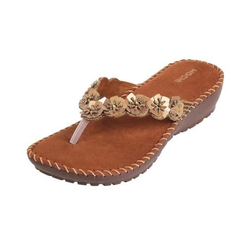 Mochi Women Antic Gold Suede Comfort Slip-on Sandal UK/8 EU/41 (44-98)