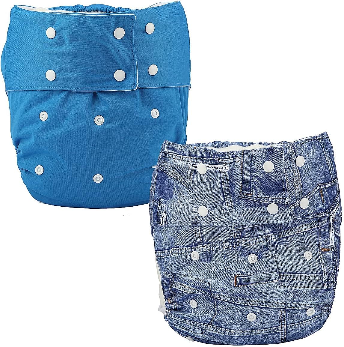 2 Pieces Adjustable Washable Reusable Cloth Incontinence Underwears for Women and MenAdult Cloth DiaperSnap ClosureWaist 2739 Inches