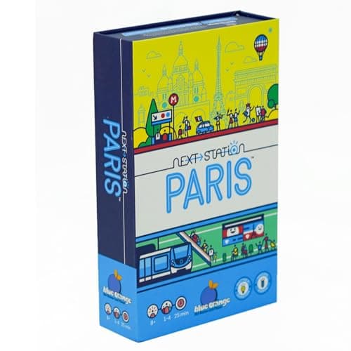Blue Orange Next Station Paris Fun Flip and Write Train RouteBuilding Game Set in Paris Kids Teens Adults Family Couples Solo Play Game Nights 14 Players Ages 8