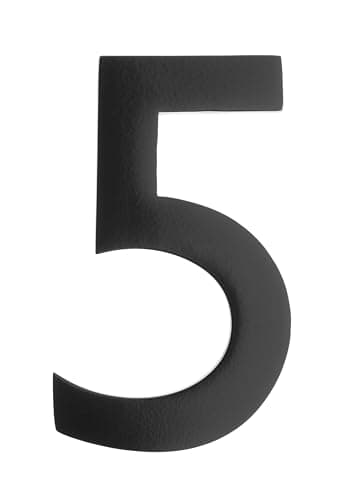Architectural Mailboxes 3582B-5 4 inch Solid Brass Floating House Number, Black