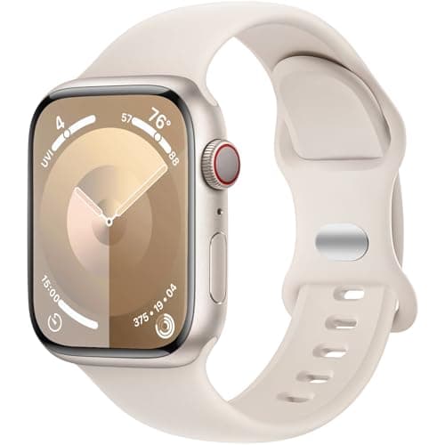 DaQin Sport Band Compatible with Apple Watch Bands 40mm 41mm 42mm 44mm 45mm 46mm 49mm 38mm for Women Men, Soft Silicone Waterproof Strap for iWatch Series 11 10 9 8 7 6 5 4 3 2 1 SE Ultra, Starlight