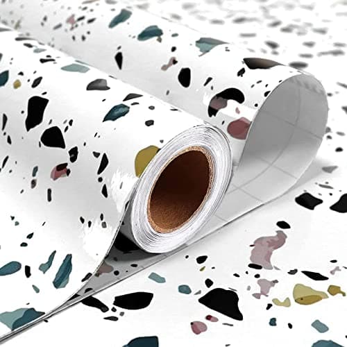 Vinyl Peel and Stick Waterproof Wallpaper for Old Furniture Self Adhesive and Removable Surfaces for Home Cabinet Oil Proof Kitchen Countertop Stickers (1, White Dot(60x200cm))