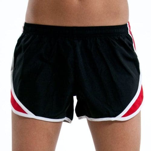 Soffe MJ Juniors Team Shorty Short, Black/Red, Small
