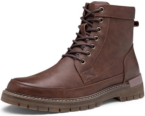 Jousen Mens Boots Casual Motorcycle Boot for Men Chukka Zipper Combat Botas Para Hombre Fashion (AMY8117 brown 11.5)