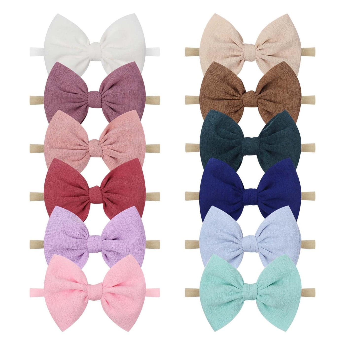 YanJie Baby Girls Nylon Headbands Newborn Bows Handmade Hair Bows Hairbands Hair Accessories for Newborn Infant Toddlers Kids 45bow 12colors