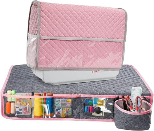 BAGSFY 2 in 1 Sewing Machine Accessories Set, Sewing Machine Dust Cover with Pad, Compatible with Singer, Brother Sewing Machine and Most Standard Machine.