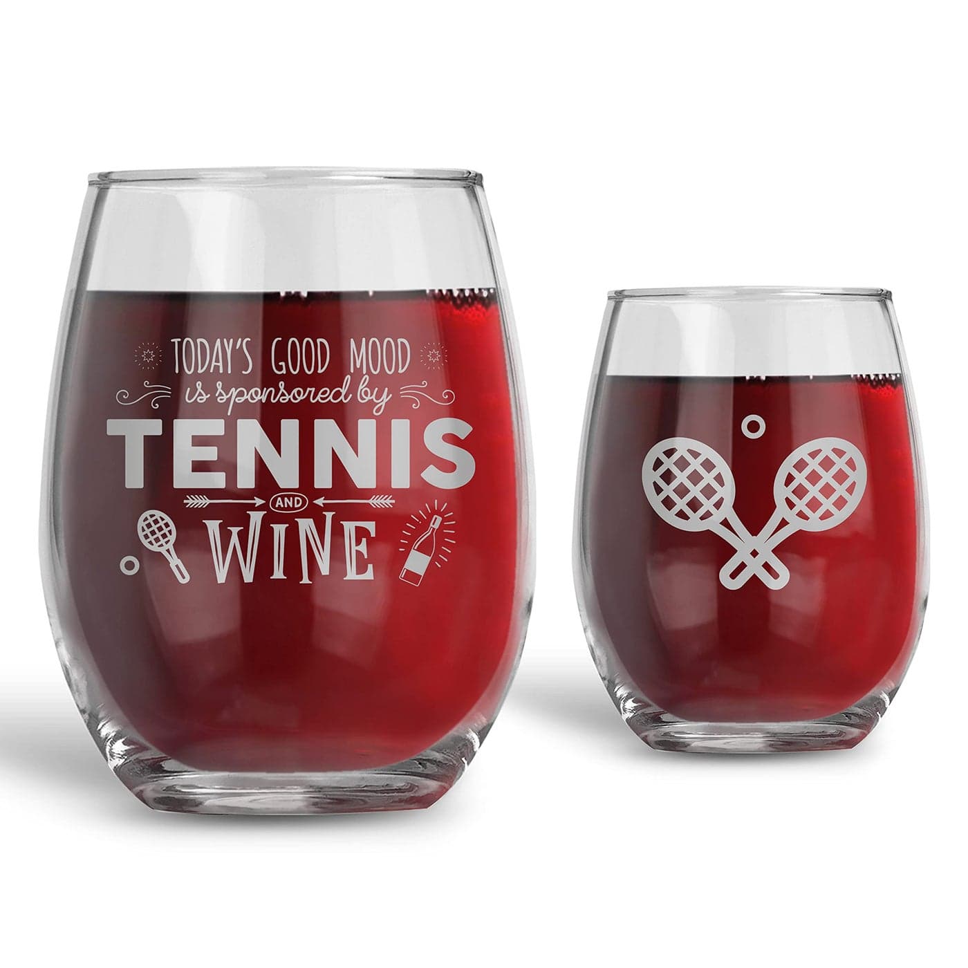 BAD BANANAS Tennis Gifts for Women 21 oz Stemless Wine Glass Tennis Player Gift Ideas Tennis Lover Gifts