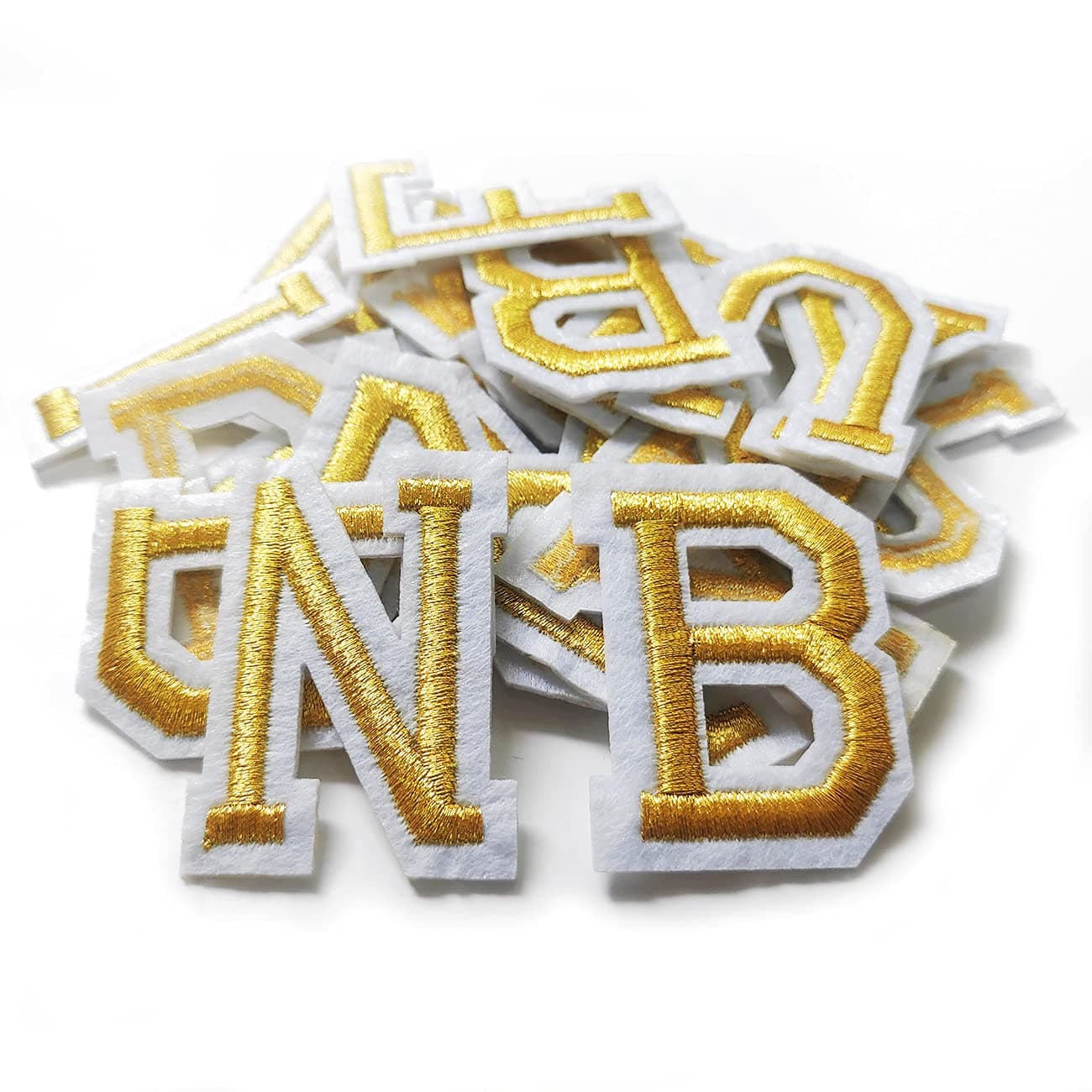 Iron on Letter Patches 52 Piecesbfuee Gold Letter Patches Alphabet Embroidered Patch AZfor Hats Shirts Jeans Bags Gold