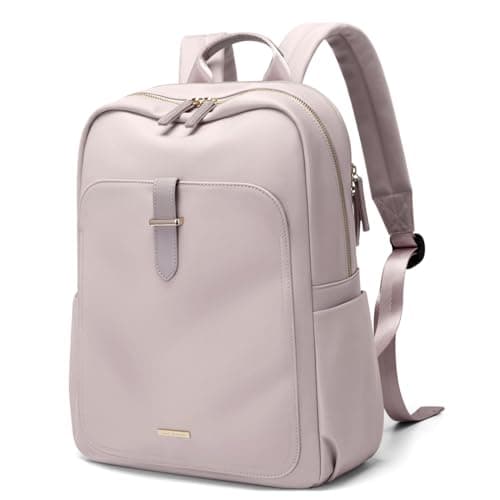 GOLF SUPAGS Laptop Backpack Purse for Women Fits 14 Inch Notebook Casual Daypack Work Travel College Bookbag Fashion Computer Bag (Grey Pinkish, 14 Inch)