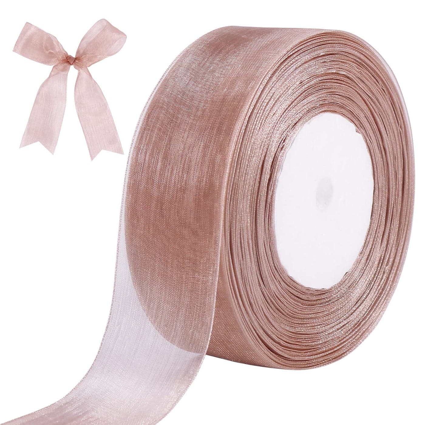 Rose Pink Ribbon 40mm x 50 Yards Double Faced Chiffon Ribbon for Gift Wrapping Christmas Wedding Party Ceremony Decorations and DIY Bows Crafts