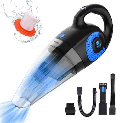 CostarMatter Car Vacuum Cleaner 2 in 1 for Car and Home Car Vacuum Cleaner Cordless, Wet and Dry, Dual Mode, 7000pa Powerful Suction, Window Vacuum, USB Rechargeable, with Accessories